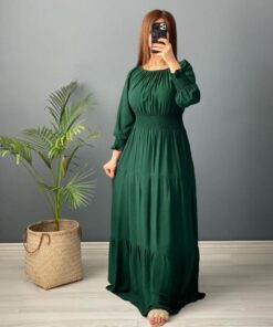 پیراهن ساحلی مدل خسته آستین سه ربع - Image 6