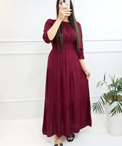 پیراهن ساحلی مدل خسته آستین سه ربع