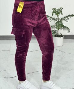شلوار مخمل تک جیب کارگو 763 - Image 3