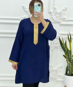 تونیک نخی نوار طلایی 778 - Image 6