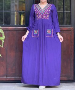 ماکسی نخی گلدوزی دوجیب 4122