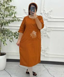 پیراهن رخ لینن گلدوزی 4003 - Image 14