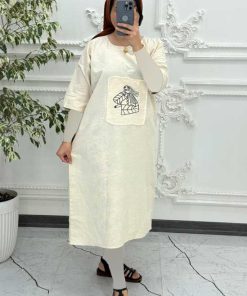 پیراهن رخ لینن گلدوزی 4003 - Image 15