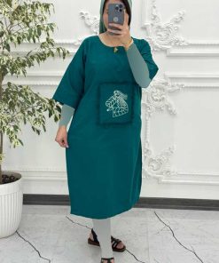 پیراهن رخ لینن گلدوزی 4003 - Image 16