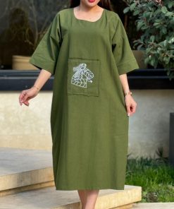 پیراهن رخ لینن گلدوزی 4003 - Image 6