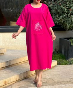 پیراهن رخ لینن گلدوزی 4003 - Image 4