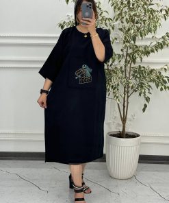 پیراهن رخ لینن گلدوزی 4003 - Image 18