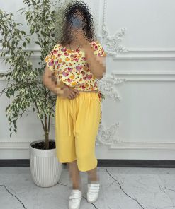 Alternative view of کراپ شلوارک نخی و ابروبادی 6017