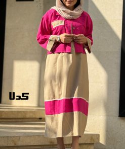 کت سارافون دو رنگ لینن 1392 - Image 7