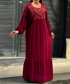 پیراهن نخ آستین کیمونو 6114