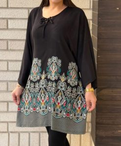 Alternative view of تونیک بیگ سایز حاشیه دار طرح اندونزی 6882