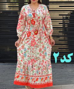 Alternative view of پیراهن فلور حاشیه دار بندی 6136