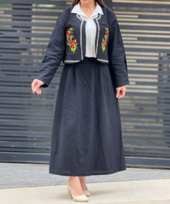 کت دامن لنین گلدوزی