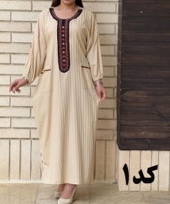 Alternative view of پیراهن کفتان یقه سنتی  جیب دار 6173
