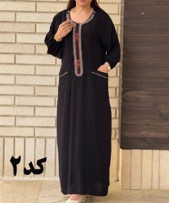 Alternative view of پیراهن کفتان یقه سنتی ململ 6174
