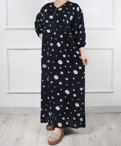 پیراهن بابونه دکمه دار تک چین 6160