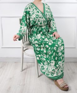 پیراهن نخی چپ و راستی حاشیه دار 6928