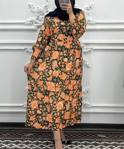 Alternative view of پیراهن ساحلی گلدار نخی 7016