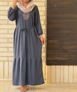 پیراهن ابر و بادی گلدوزی