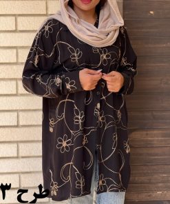 شومیز دکمه دار  خامه دوزی 6988 - Image 3