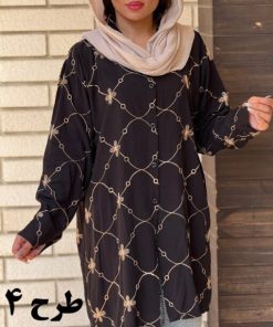 شومیز دکمه دار  خامه دوزی 6988 - Image 6