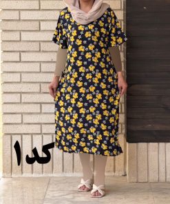 پیراهن کوتاه گلدار نخی