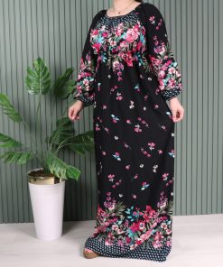 پیراهن آستین بلند حاشیه دار 7109