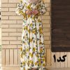 پیراهن نخی کلوش طرح دار