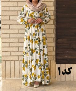 پیراهن نخی کلوش طرح دار