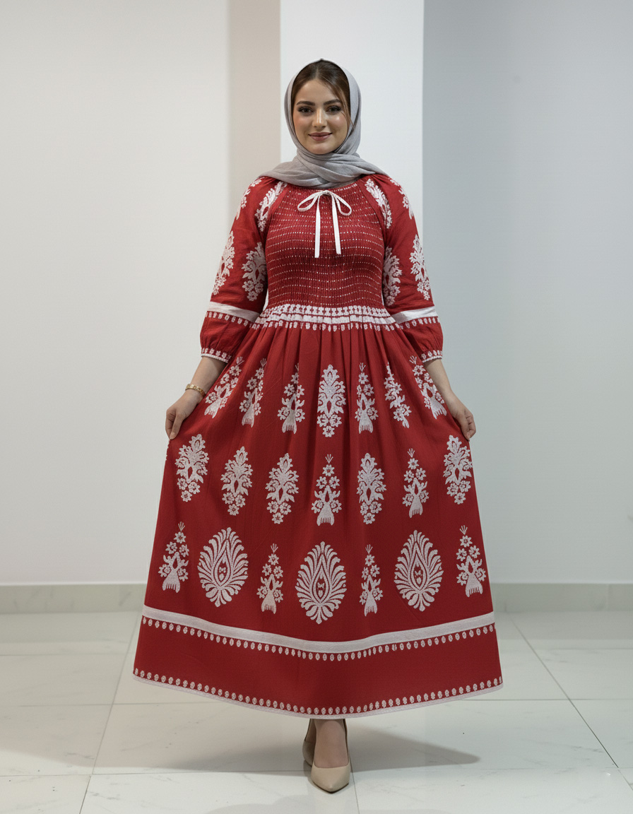 پیراهن ساحلی وارداتی طرح نقشینه 7309 - Image 2