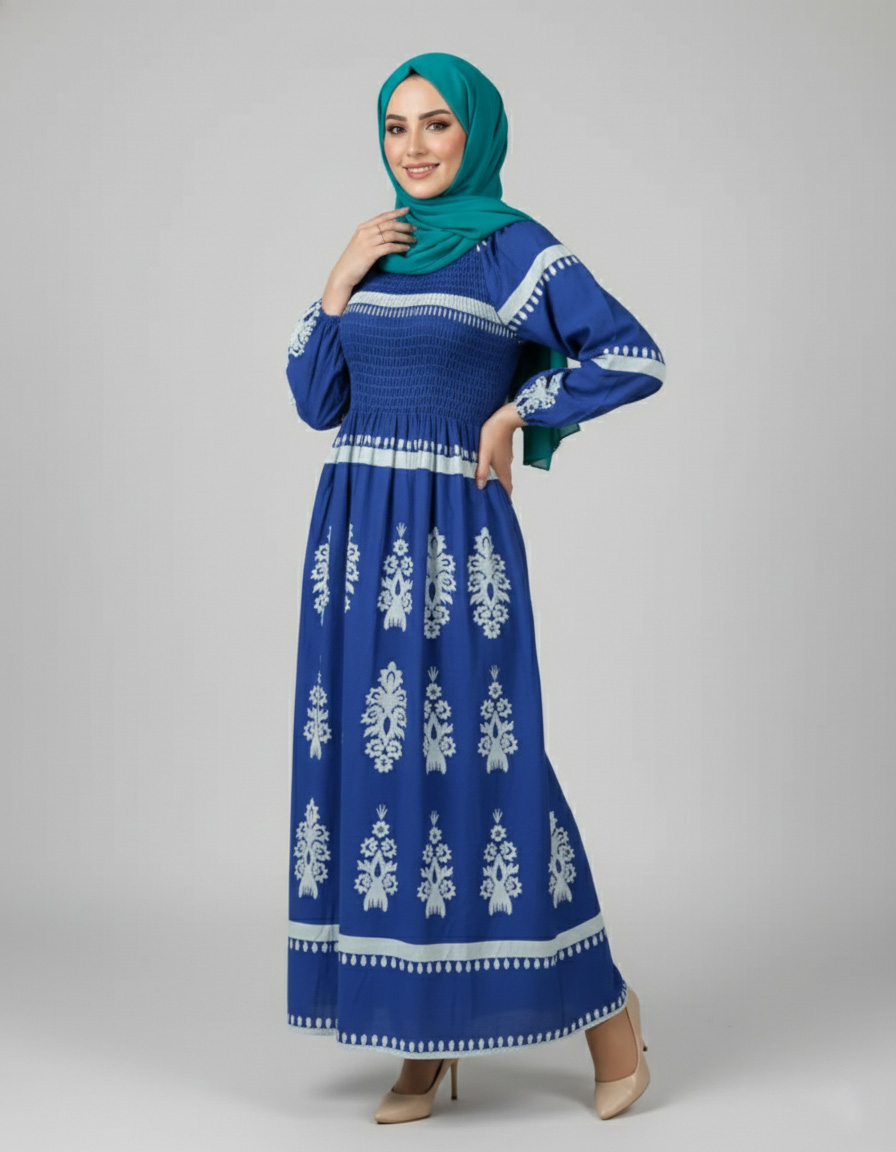 پیراهن ساحلی وارداتی طرح نقشینه 7309 - Image 7