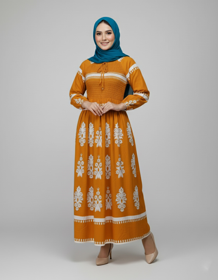 پیراهن ساحلی وارداتی طرح نقشینه 7309 - Image 10