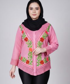 Alternative view of تونیک دکمه دار گلدوزی شده وارداتی هندی 3060