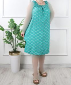 سارافون نخی کوتاه طرح دار A6966 - Image 4