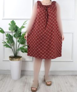 سارافون نخی کوتاه طرح دار A6966 - Image 5