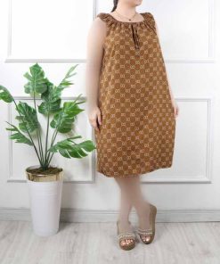 سارافون نخی کوتاه طرح دار A6966