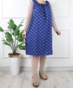 سارافون نخی کوتاه طرح دار A6966 - Image 7