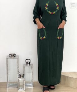 پیراهن ململ گلدوزی دوجیب U7470 - Image 3