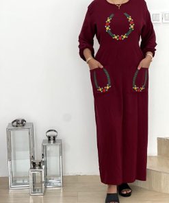 پیراهن ململ گلدوزی دوجیب U7470