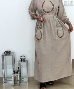پیراهن ململ گلدوزی دوجیب U7470 - Image 6
