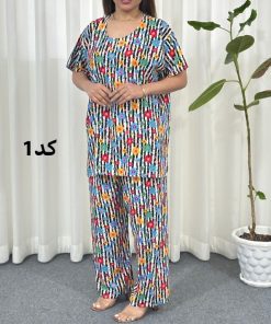 بلوز و شلوار خارجی نخی 7499