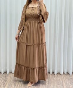 ساحلی عروسکی ململ 7475 - شکلاتی