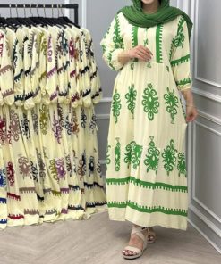 پیراهن بامبوک نخ آلمان طرح دریا 7527 - Image 4