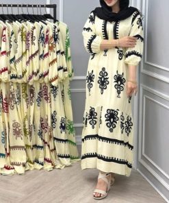 پیراهن بامبوک نخ آلمان طرح دریا 7527 - Image 5