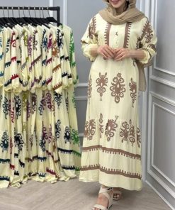 پیراهن بامبوک نخ آلمان طرح دریا 7527 - Image 6