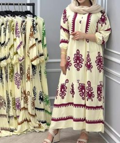 پیراهن بامبوک نخ آلمان طرح دریا 7527 - Image 8