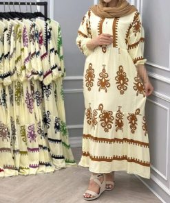 پیراهن بامبوک نخ آلمان طرح دریا 7527 - Image 9