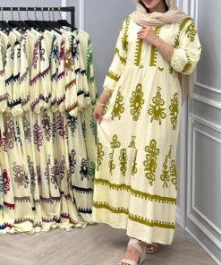 پیراهن بامبوک نخ آلمان طرح دریا 7527 - Image 11