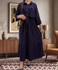شومیز و دامن نخی تک چین 7522 - Image 3
