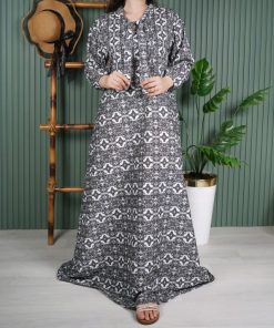 پیراهن کلوش طرح خشت 7595 - Image 5